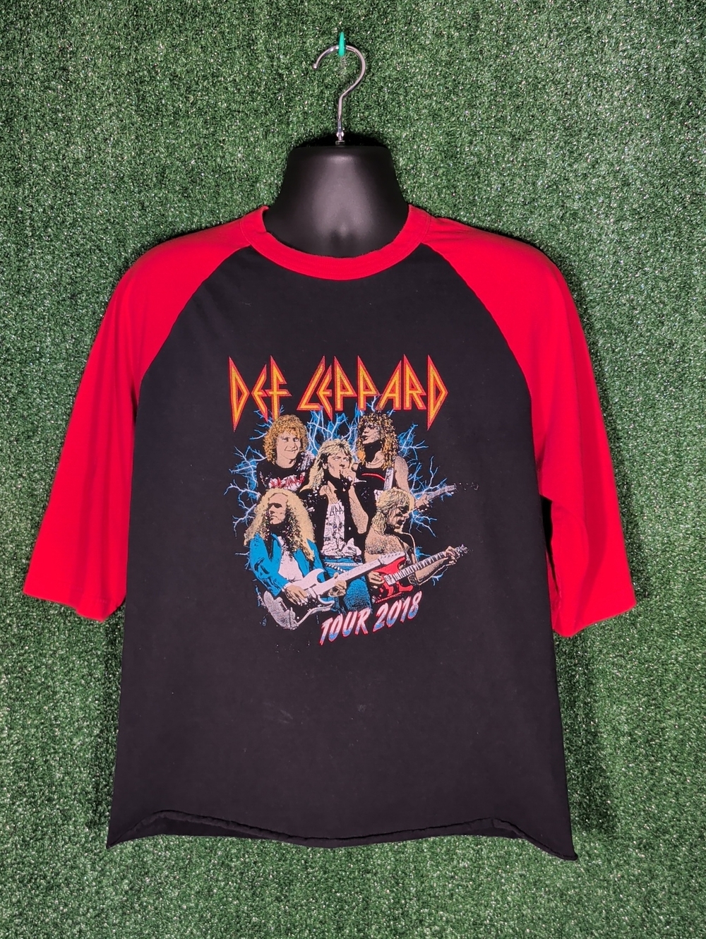 Def Leppard -2018 Concert Tour Raglan Jersey Shirt US Size XL